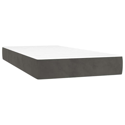 Box Spring Postel S Matrací A Led Samet Tmavě Šedá