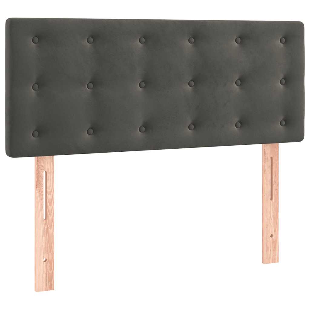 Box Spring Postel S Matrací A Led Samet Tmavě Šedá