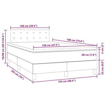 Box Spring Postel S Matrací A Led Samet Tmavě Šedá