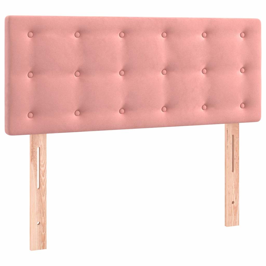 Box Spring Postel S Matrací A Led Růžová 120 X 190 Cm Samet