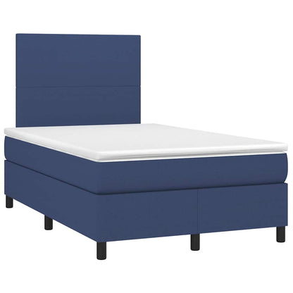 Box Spring Postel S Matrací A Led Textil Modrá