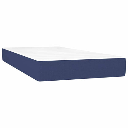 Box Spring Postel S Matrací A Led Textil Modrá