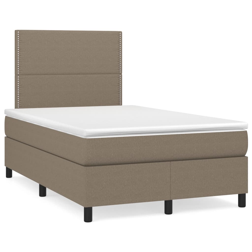 Box Spring Postel S Matrací A Led Textil Taupe