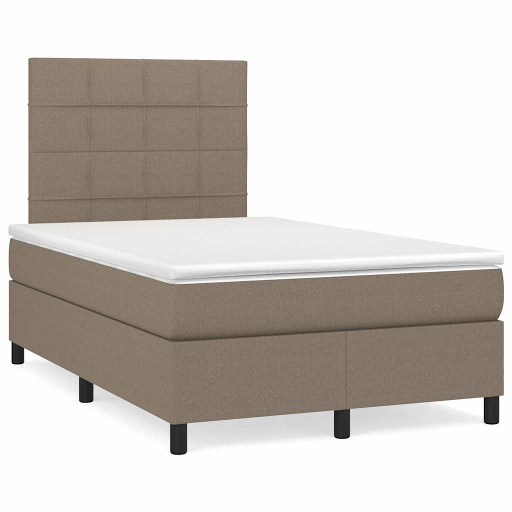 Box Spring Postel S Matrací A Led Textil Taupe