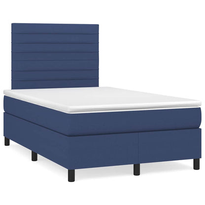 Box Spring Postel S Matrací A Led Textil Modrá