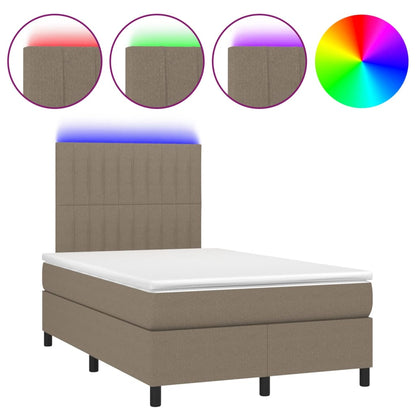 Box Spring Postel S Matrací A Led Textil Taupe