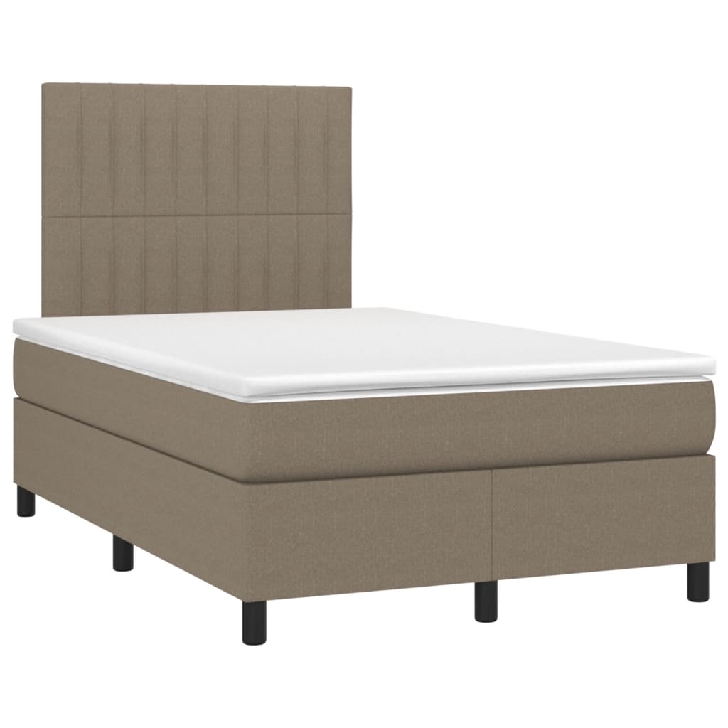 Box Spring Postel S Matrací A Led Textil Taupe
