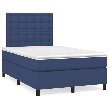 Box Spring Postel S Matrací A Led Textil Modrá