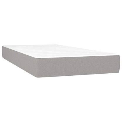 Box Spring Postel S Matrací A Led Textil Světle Šedá