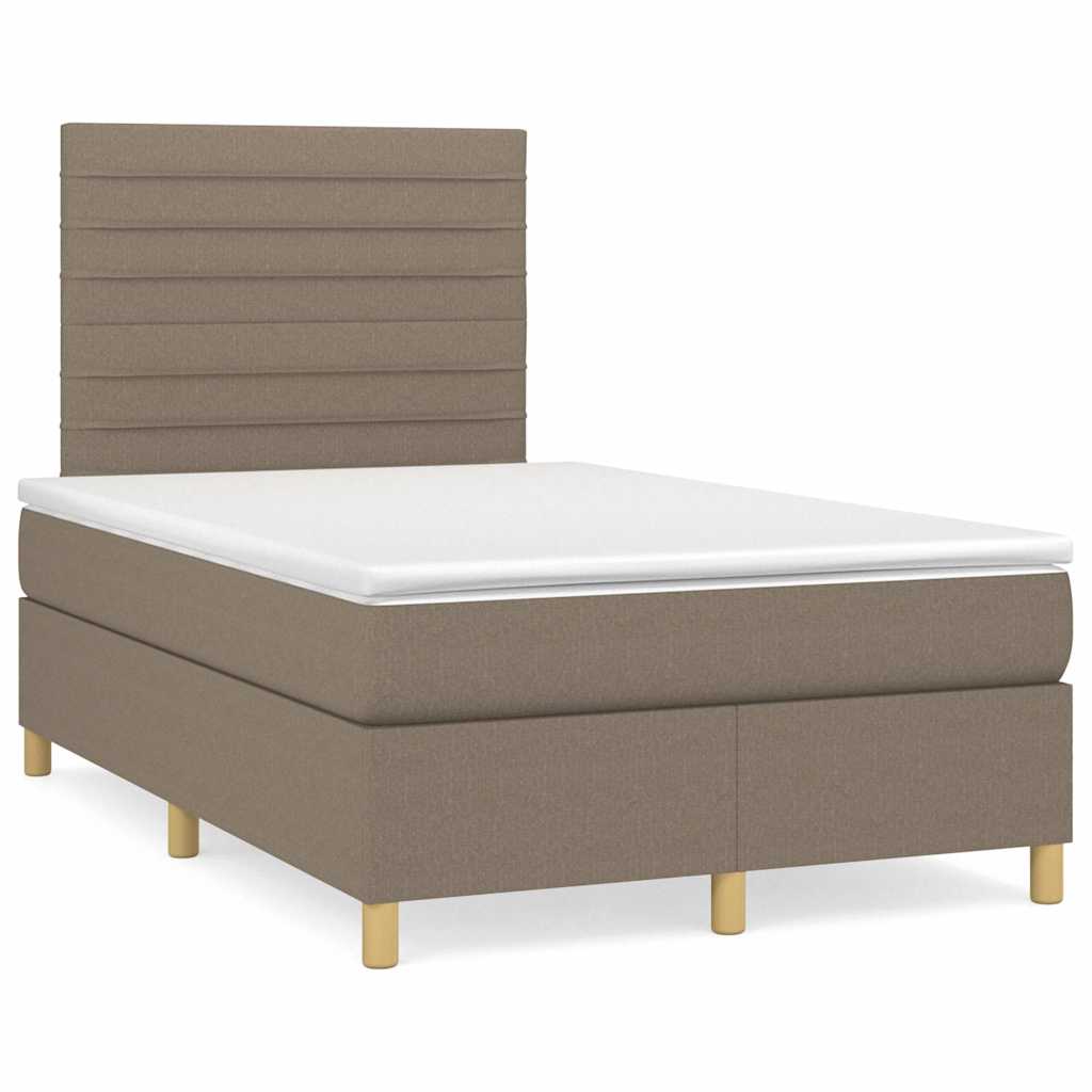 Box Spring Postel S Matrací A Led Taupe 120X190 Cm Textil