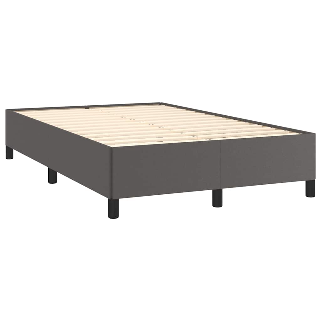 Box Spring Postel S Matrací A Led Šedá Umělá Kůže Šedá