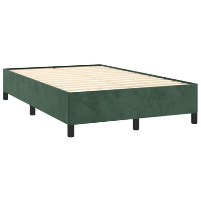 Box Spring Postel S Matrací A Led Samet Tmavě Zelená