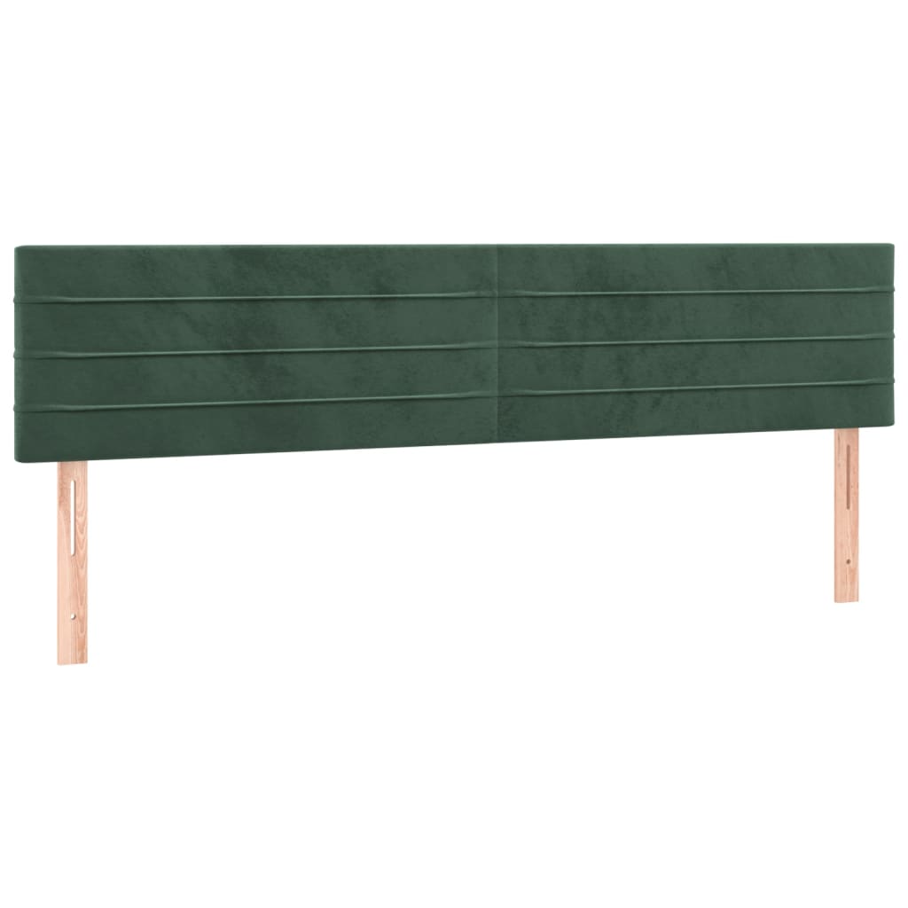 Box Spring Postel S Matrací A Led Samet Tmavě Zelená