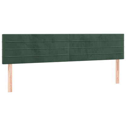 Box Spring Postel S Matrací A Led Samet Tmavě Zelená