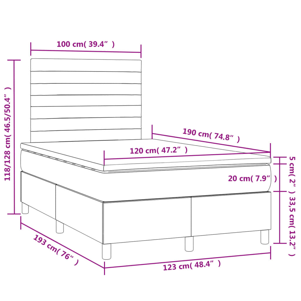 Box Spring Postel S Matrací A Led Samet Tmavě Zelená