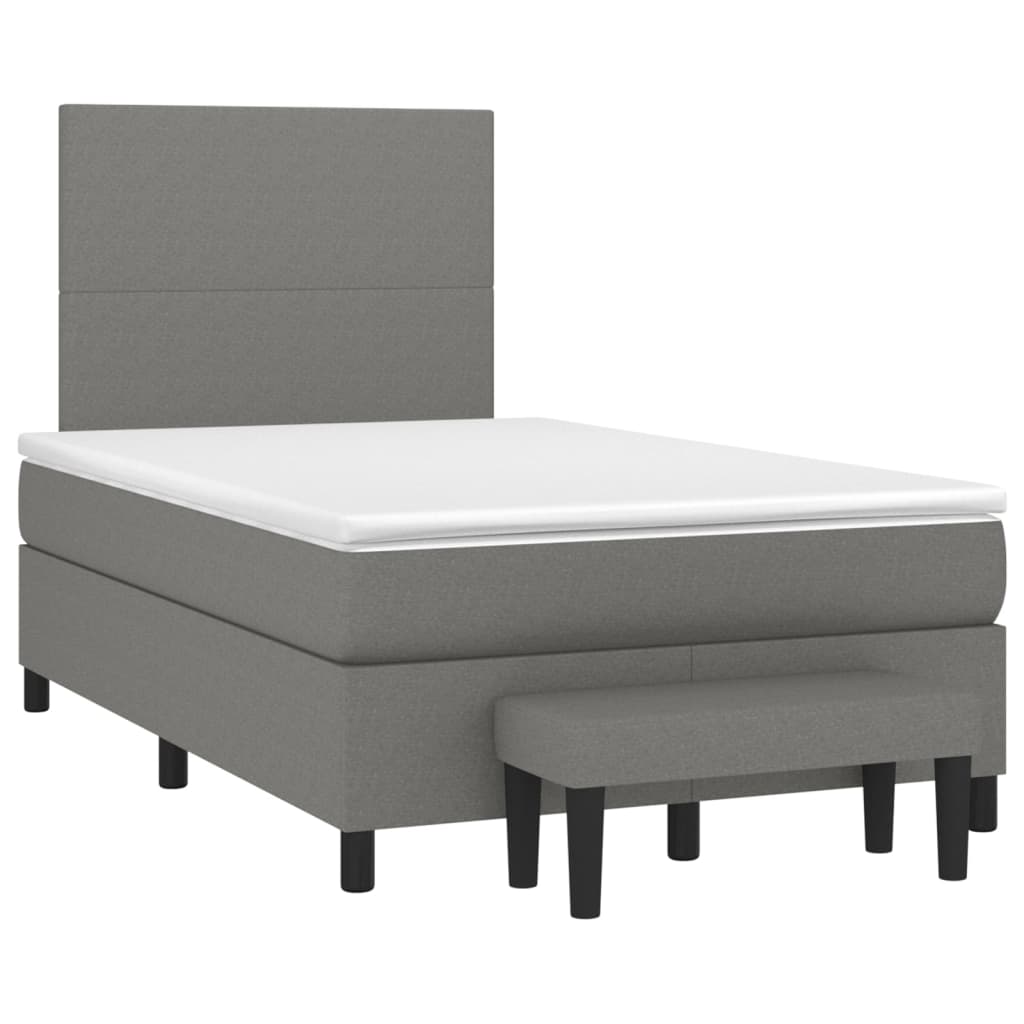 Box Spring Postel S Matrací Tmavě Hnědá 120X190 Cm Textil