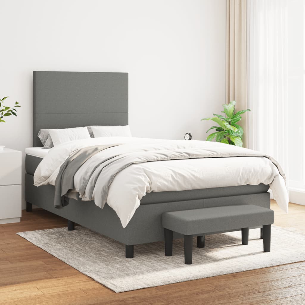 Box Spring Postel S Matrací Tmavě Hnědá 120X190 Cm Textil