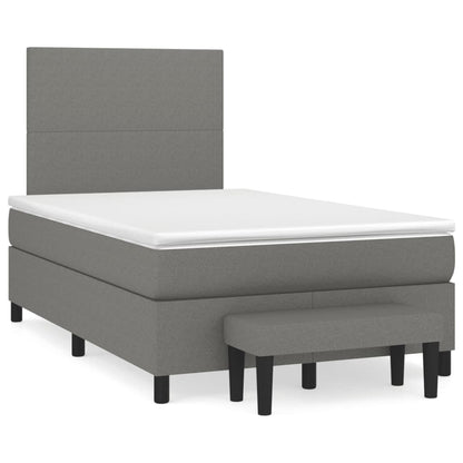 Box Spring Postel S Matrací Tmavě Hnědá 120X190 Cm Textil
