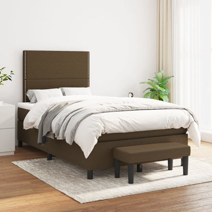 Box Spring Postel S Matrací Tmavě Hnědá 120X190 Cm Textil