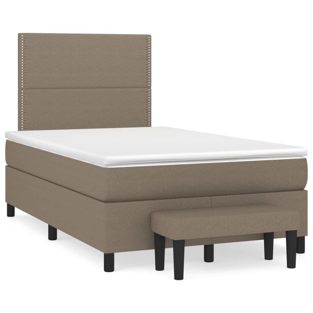 Box Spring Postel S Matrací Textil Taupe