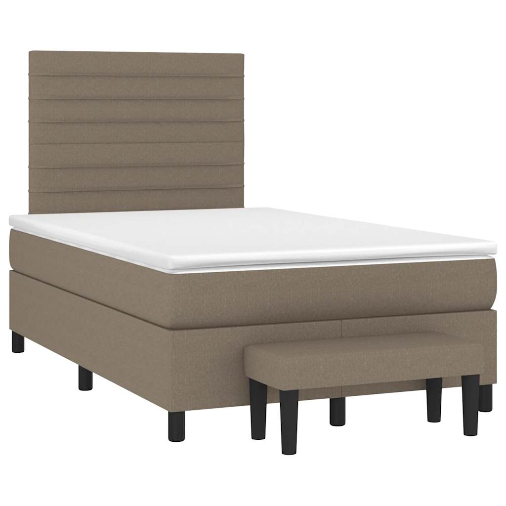 Box Spring Postel S Matrací Taupe 120X190 Cm Textil