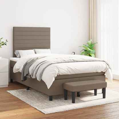 Box Spring Postel S Matrací Taupe 120X190 Cm Textil