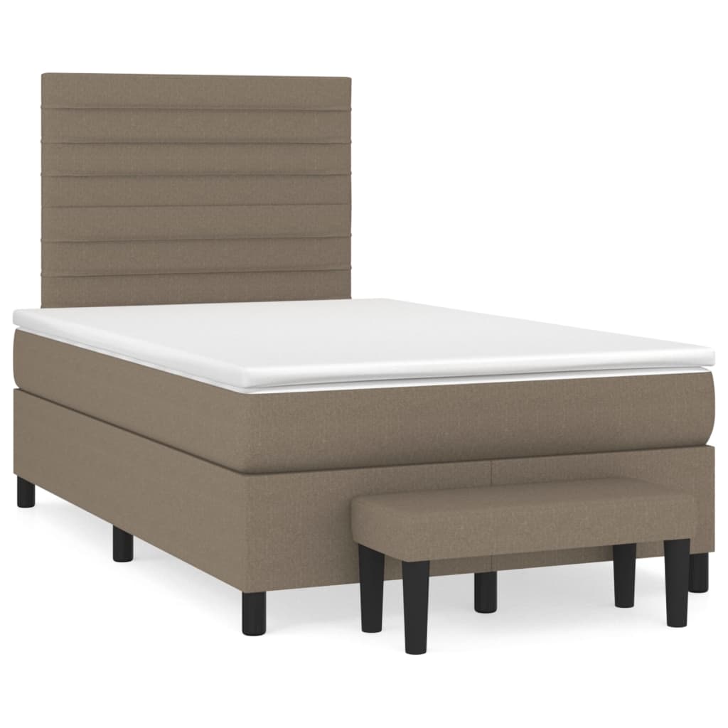 Box Spring Postel S Matrací Taupe 120X190 Cm Textil