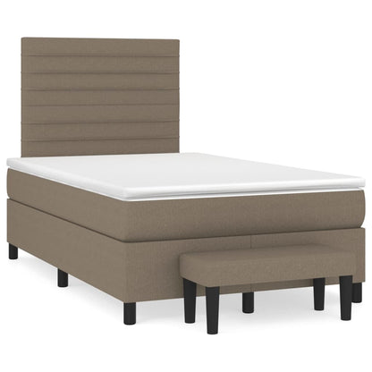 Box Spring Postel S Matrací Taupe 120X190 Cm Textil