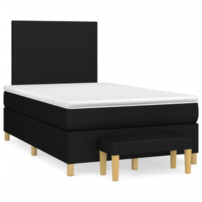 Box Spring Postel S Matrací Černá Textil Černá