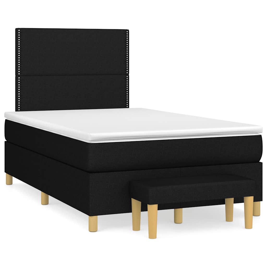 Box Spring Postel S Matrací Černá Textil Černá