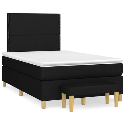 Box Spring Postel S Matrací Černá Textil Černá