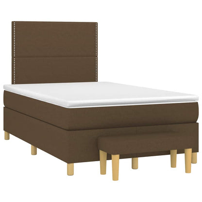 Box Spring Postel S Matrací Tmavě Hnědá 120X190 Cm Textil