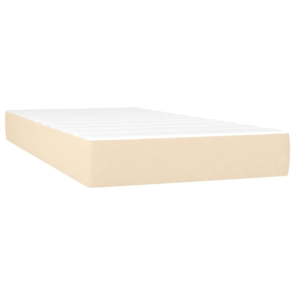 Box Spring Postel S Matrací Textil Krémová