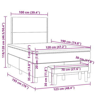 Box Spring Postel S Matrací Textil Krémová