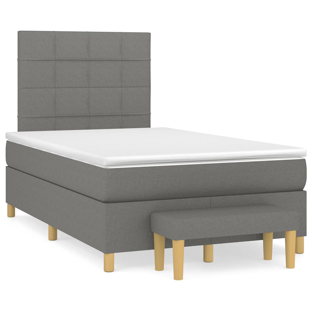 Box Spring Postel S Matrací Textil Tmavě Šedá