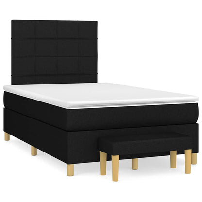 Box Spring Postel S Matrací Černá Textil Černá