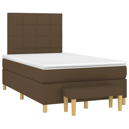 Box Spring Postel S Matrací Tmavě Hnědá 120X190 Cm Textil