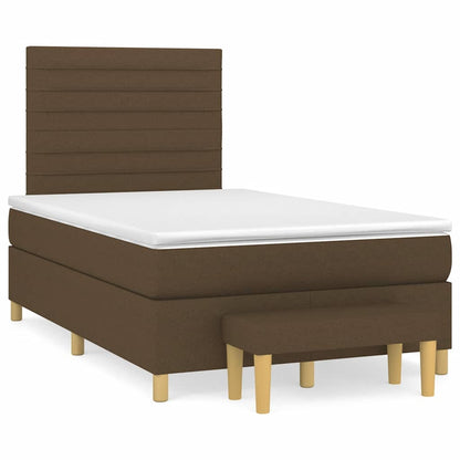 Box Spring Postel S Matrací Tmavě Hnědá 120X190 Cm Textil