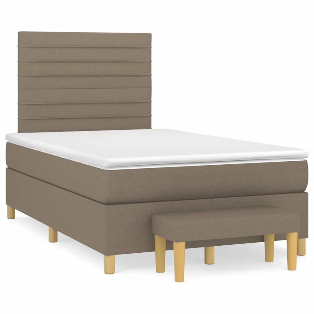 Box Spring Postel S Matrací Taupe 120X190 Cm Textil