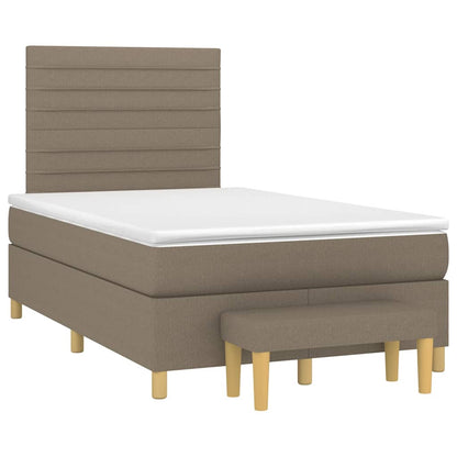 Box Spring Postel S Matrací Taupe 120X190 Cm Textil