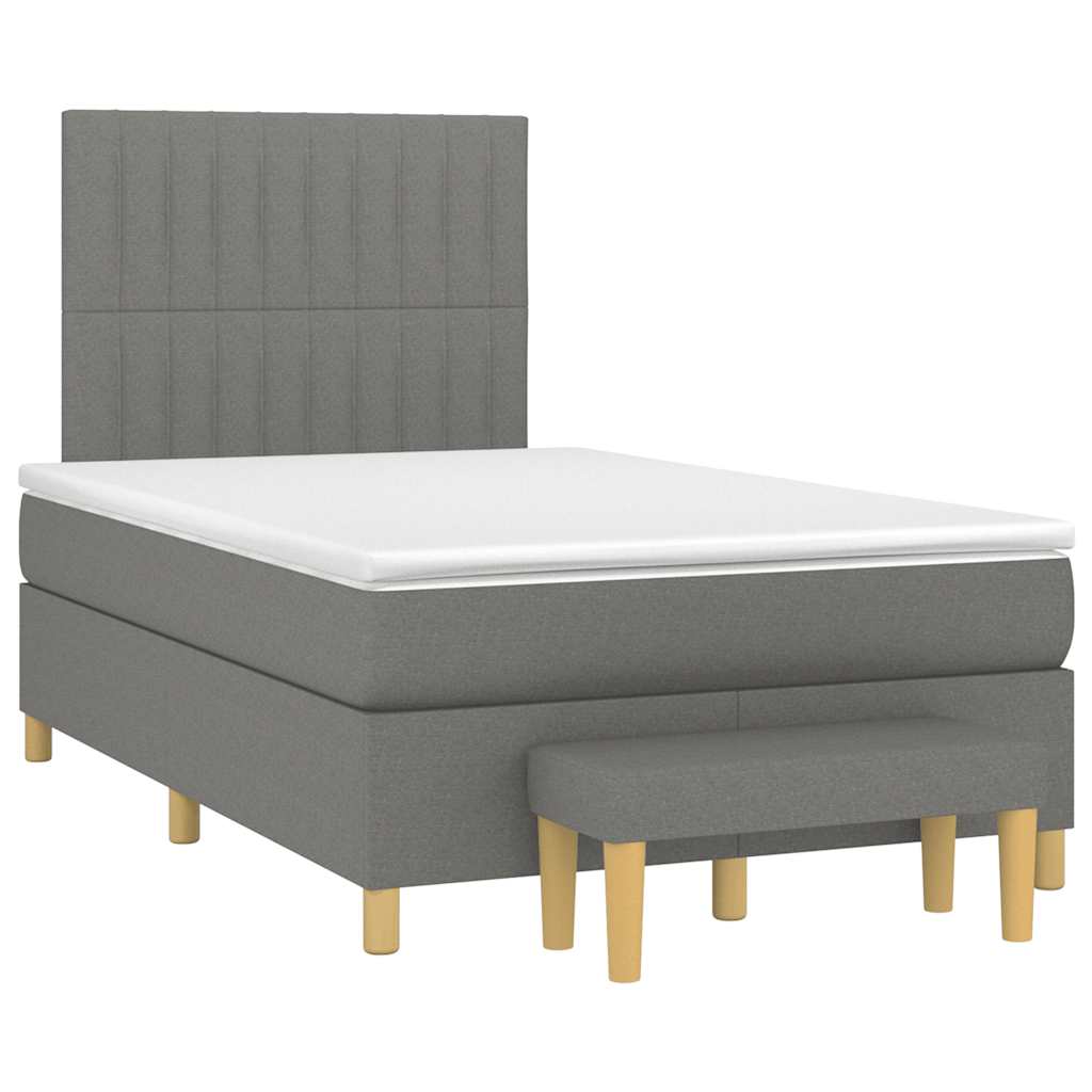 Box Spring Postel S Matrací Textil Tmavě Šedá