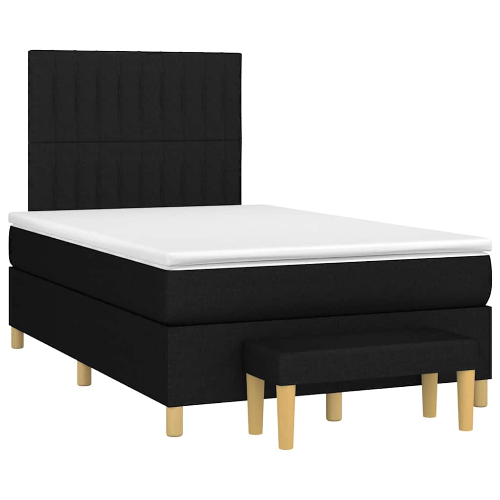Box Spring Postel S Matrací Černá Textil Černá