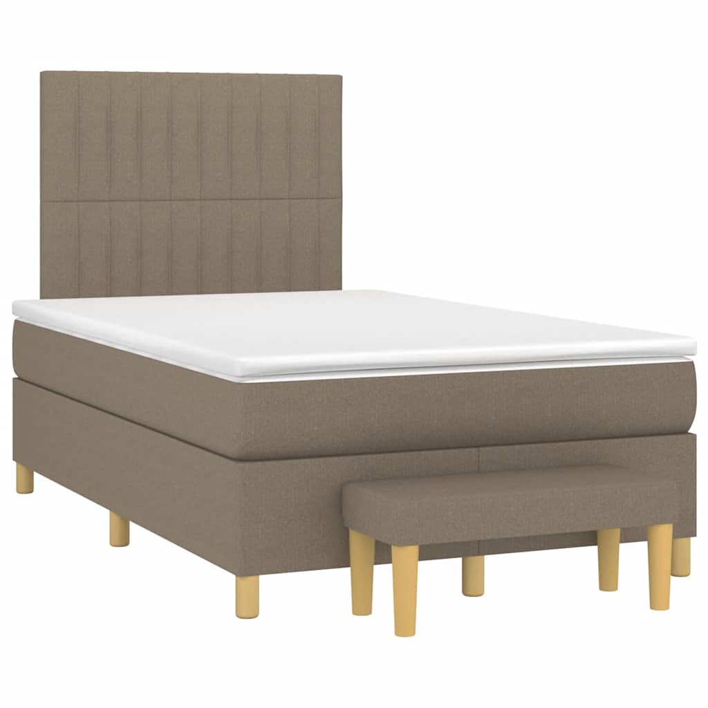 Box Spring Postel S Matrací Textil Taupe