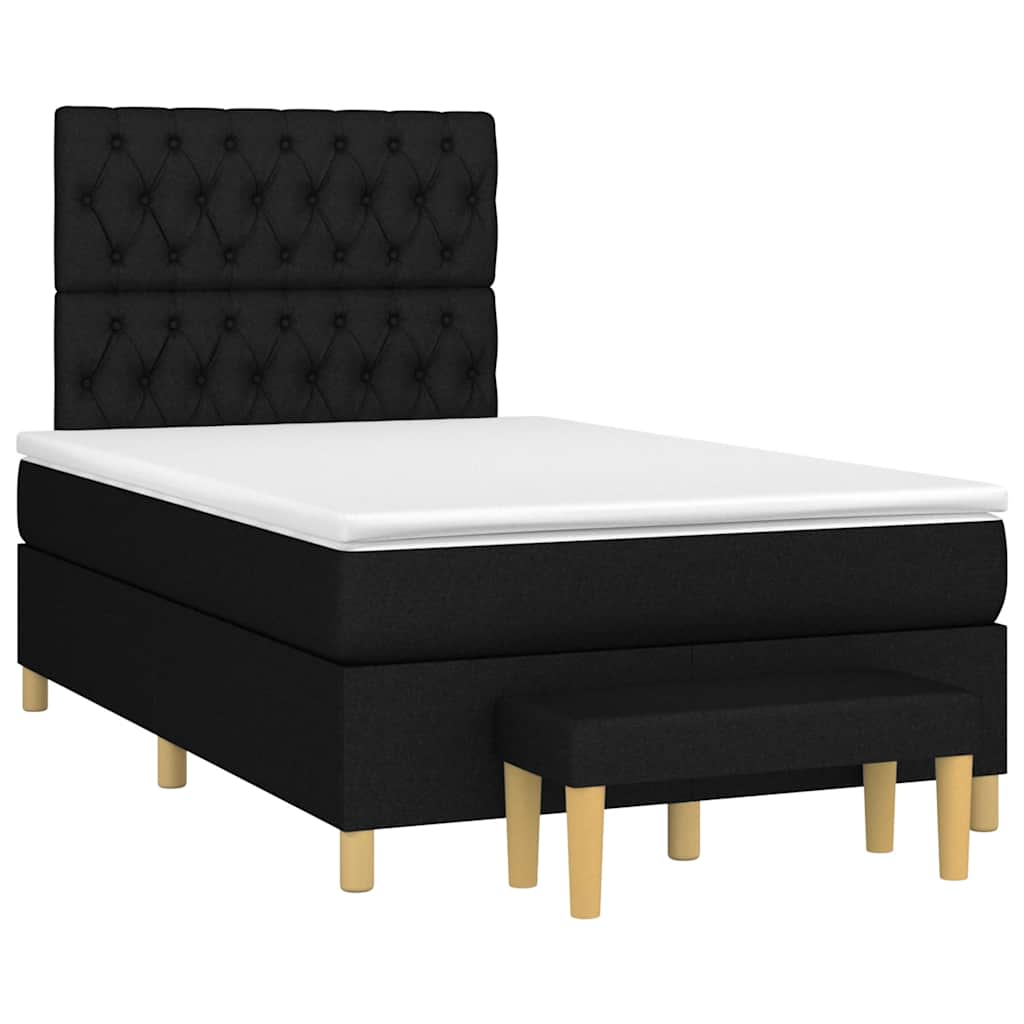 Box Spring Postel S Matrací Černá Textil Černá
