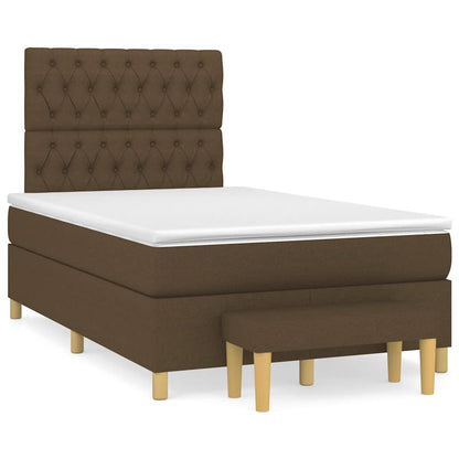 Box Spring Postel S Matrací Tmavě Hnědá 120X190 Cm Textil