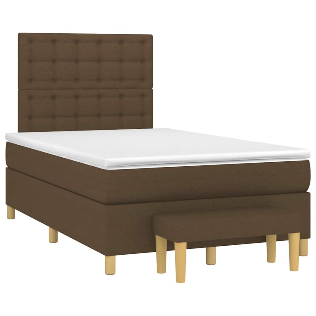 Box Spring Postel S Matrací Tmavě Hnědá 120X190 Cm Textil