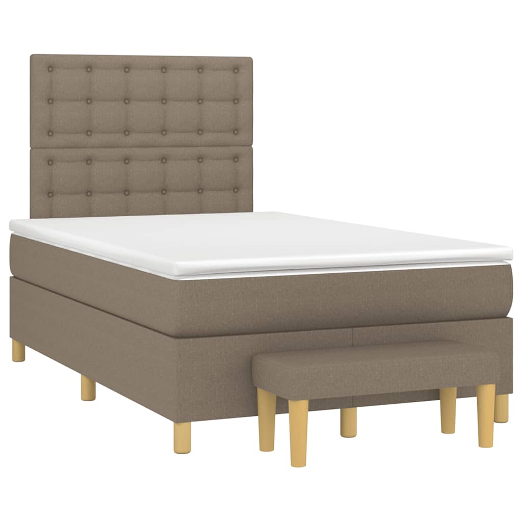 Box Spring Postel S Matrací Textil Taupe