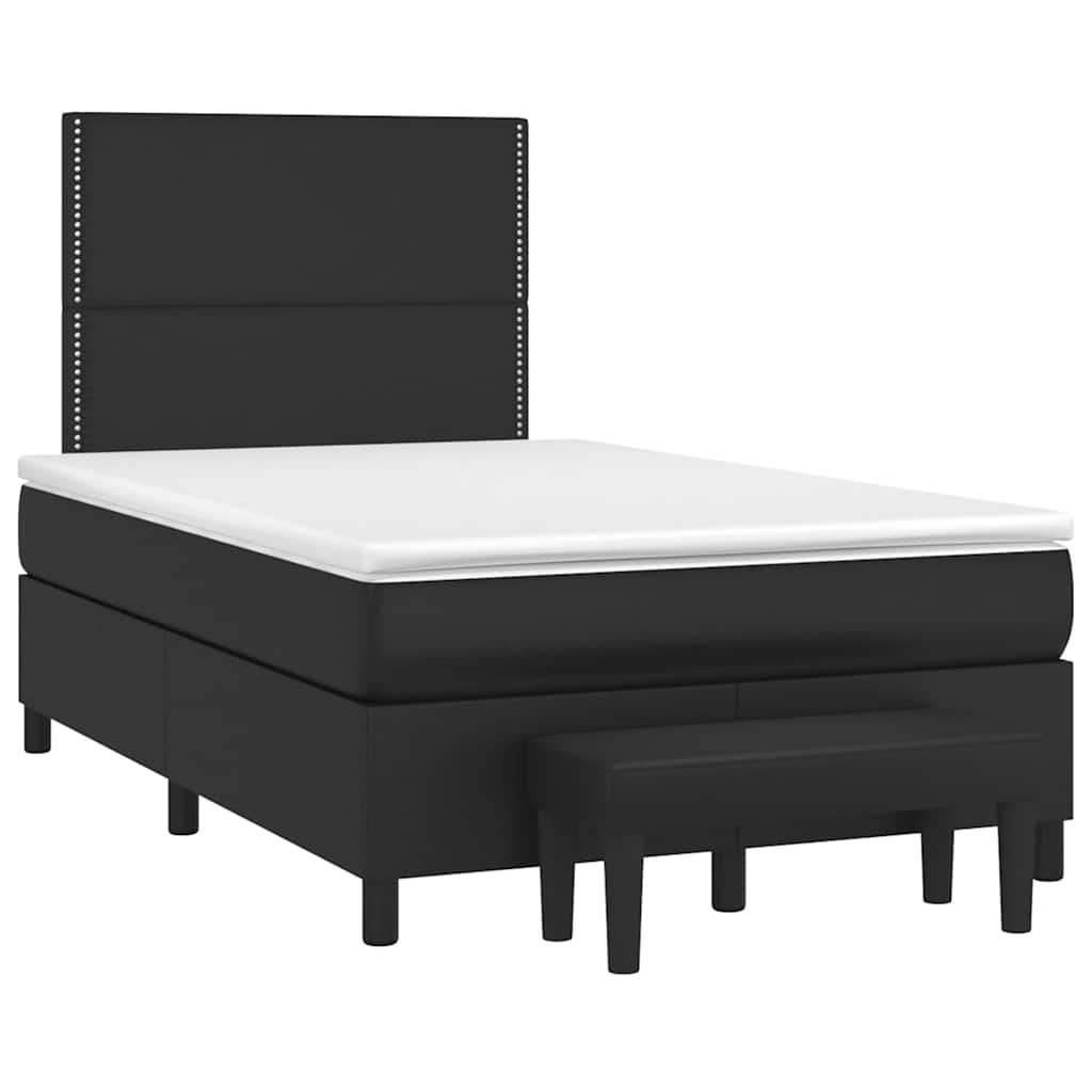 Box Spring Postel S Matrací Černá Umělá Kůže Černá