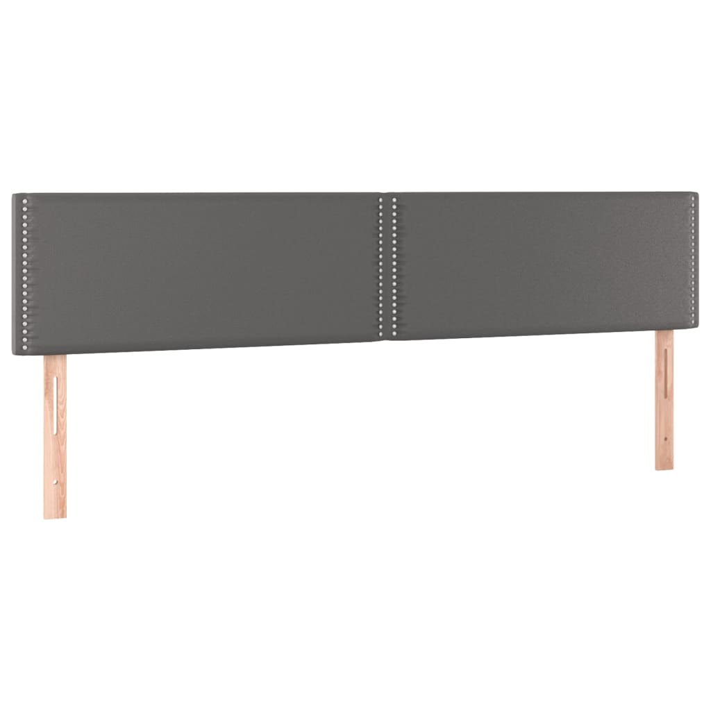 Box Spring Postel S Matrací Šedá Umělá Kůže Šedá