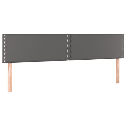 Box Spring Postel S Matrací Šedá Umělá Kůže Šedá